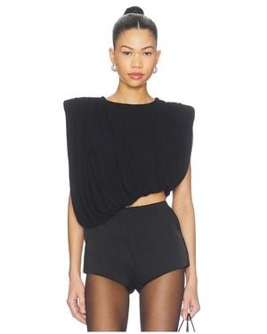 Misha Liria Jersey Draped Top En Color Negro Talla (También En M, S, Xs)