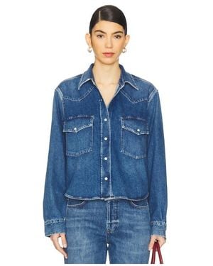 Citizens of Humanity Cropped Western Shirt - Blue