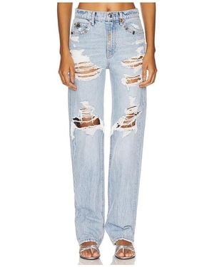 Alexander Wang Distressed Ez Mid Rise Jean - Blue
