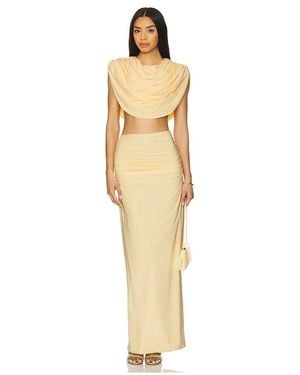 Maygel Coronel Maxivestido Amalra En Color Amarillo Limon Talla - Neutro