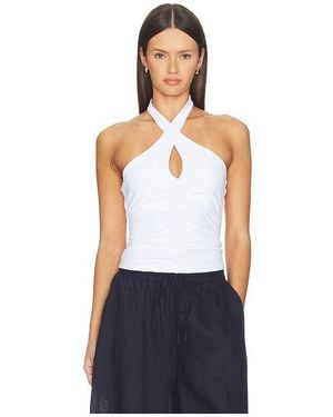 Susana Monaco Cross Front Gathered Top - White