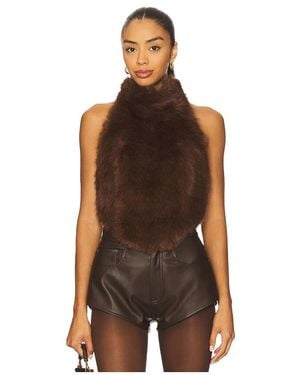 Bardot Julietta Faux Fur Top - Brown