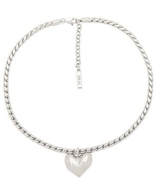 Luv Aj The Molten Heart Statement Necklace - White