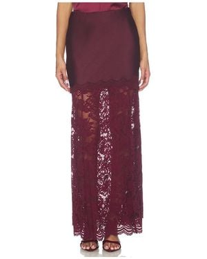 Generation Love Perrine Lace Combo Satin Skirt - Red