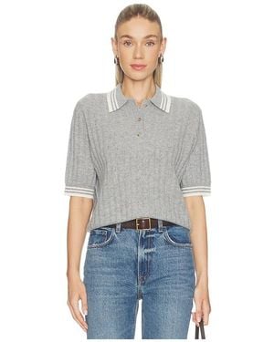 Soft Goat Striped Pique Top - Blue