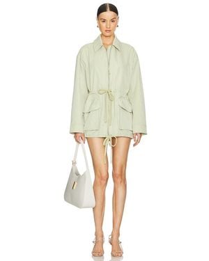 GRLFRND Tech Gabardine Parka Jacket - Green