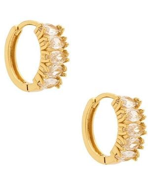 Mazin Jewels Baguette Hoops - Metallic