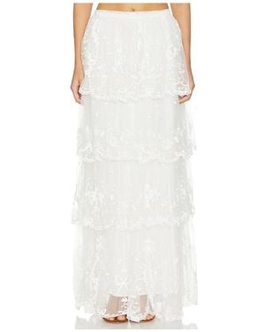LoveShackFancy Celesa Skirt - White