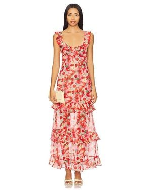 For Love & Lemons Ambrosia Maxi Dress - Red