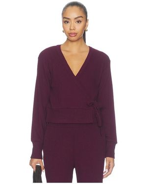 Beyond Yoga Rest Day Waffle Wrap Pullover - Purple