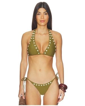 With Jean Bella Beaded Bikini Top - Natural