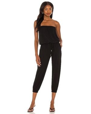 Bobi Jersey Strapless Jumpsuit - Schwarz