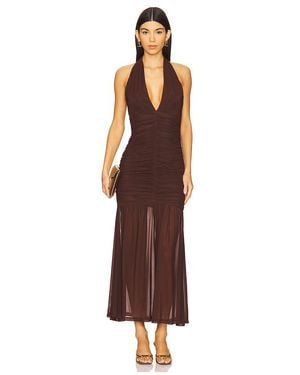 Bardot X Revolve Sephera Halter Mesh Midi Dress - Brown