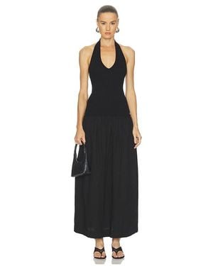 Enza Costa Cotton Halter Dress - Black
