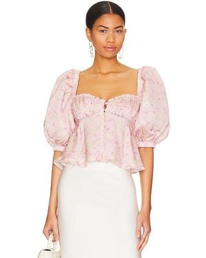 For Love & Lemons Rhoda Blouse - Pink