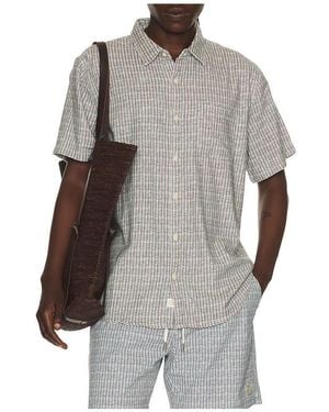 Marine Layer Classic Stretch Selvage Shirt - Brown