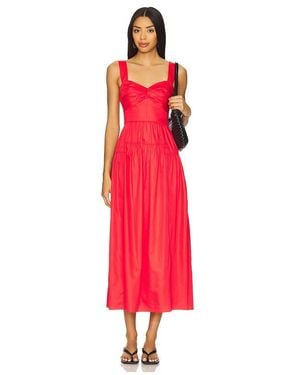 La Ligne Solid Poplin Dress - Red