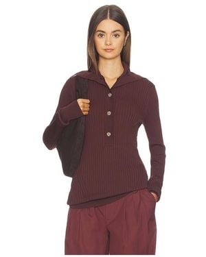 Entire studios High Neck Henley Top - Red