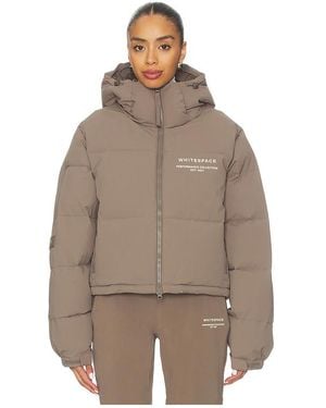 White/space Cropped Puffer Jacket - Brown