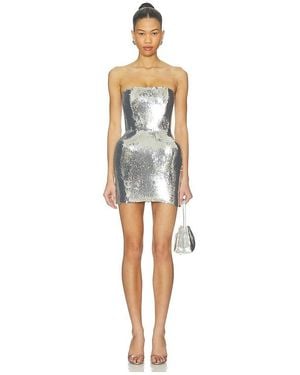 David Koma Sequin Padded Hip Mini Dress - Metallic