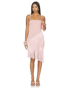 Lovers + Friends Denisse Asymmetrical Layered Fringe Dress - Pink