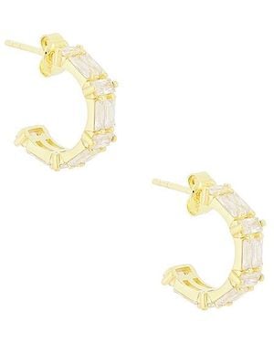 Mazin Jewels Eclat Hoops Earring - Metallic