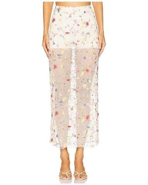 L'academie 'Academie Loreen Midi Skirt - White