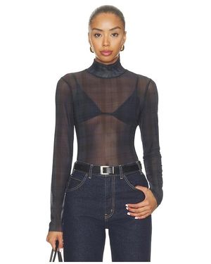 GOOD AMERICAN The Mesh Turtleneck - Blue