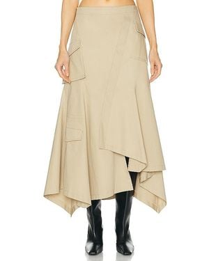 L'academie Noma Midi Skirt - Natural