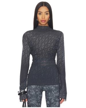 Jade Cropper Side Slit Top - Blue