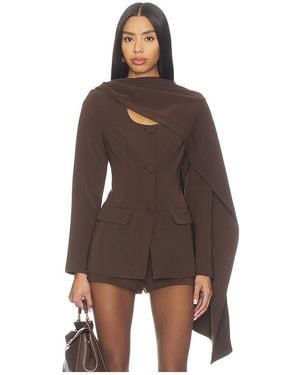 Line & Dot Nimah Scarf Blazer - Brown