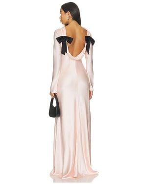 Alejandra Alonso Rojas Cowl Back Dress With Bows - Natural