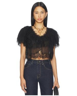 LoveShackFancy Vienne Top - Black