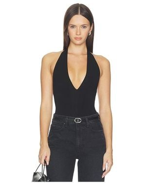 Sans Faff Bamboo Halter V Bodysuit - Black