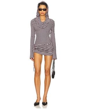 Jaded London Minikleid Sporty Stripe Hooded Draped - Mehrfarbig