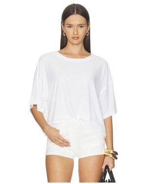 Norma Kamali X Lifestyle Short Sleeve Boxy Top - White