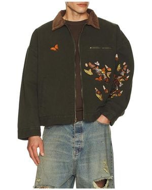 Ryoko Rain Butterfly Work Jacket - Green