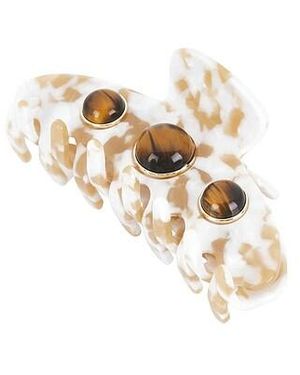 Lelet Tasha Stone Claw Clip - White