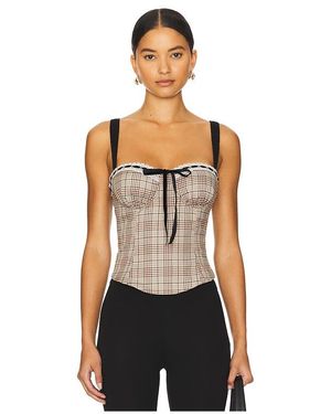 MORE TO COME Flora Corset Top - Black