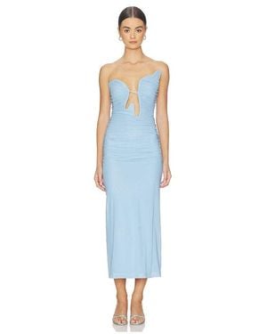 Bardot Julane Mesh Midi Dress - Blue