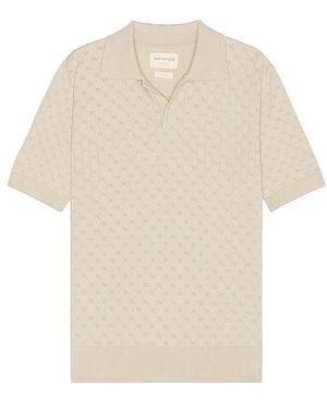 Far Afield Jacobs Short Sleeve Polo en Nude - Blanc