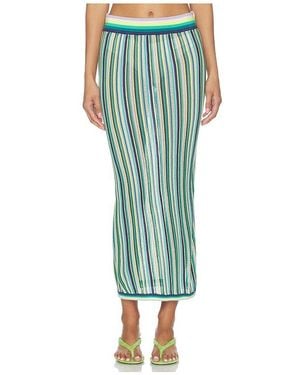 Susana Monaco Stripe Jumper Midi Skirt - Green