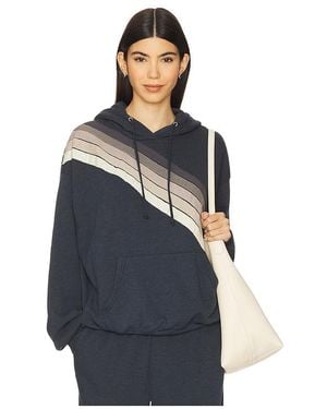 Aviator Nation Hoodie Cross Stripe Relaxed - Blau