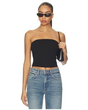 Enza Costa Cotton Rib Bandeau Top - Blue