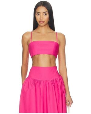 Susana Monaco Poplin Crop String Top - Pink