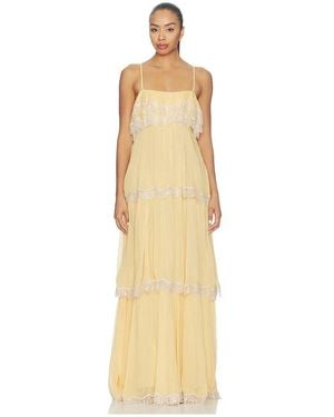 Hemant & Nandita Tiered Maxi Dress - Natural