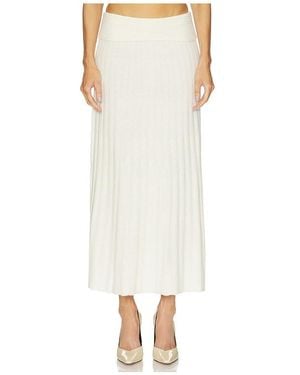 NAADAM Premium Cashmino Ribbed Skirt - White