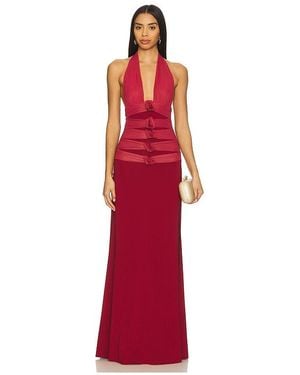 Maygel Coronel Vestido Villadiego En Color Rojo Talla