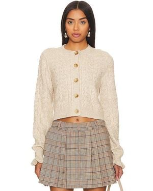 Tularosa Palmira Cropped Cable Cardigan - Natural