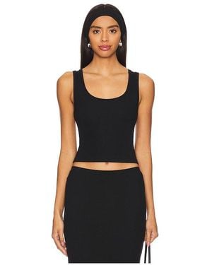 ÉTERNE Square Neck Tank Top - Black